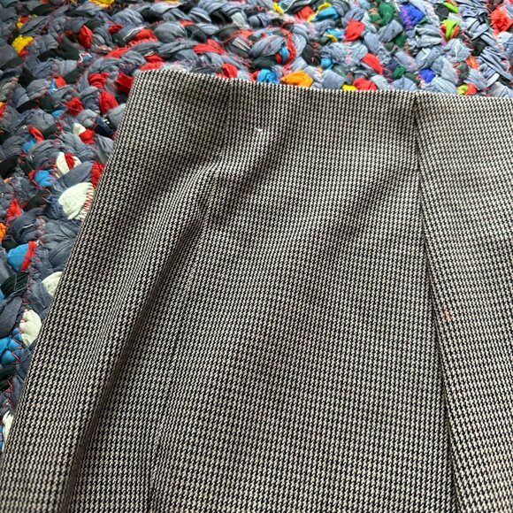Ann Taylor Brown Houndstooth Slim Trousers Women's Size 12 Tall Preppy Office - Picture 11 of 16
